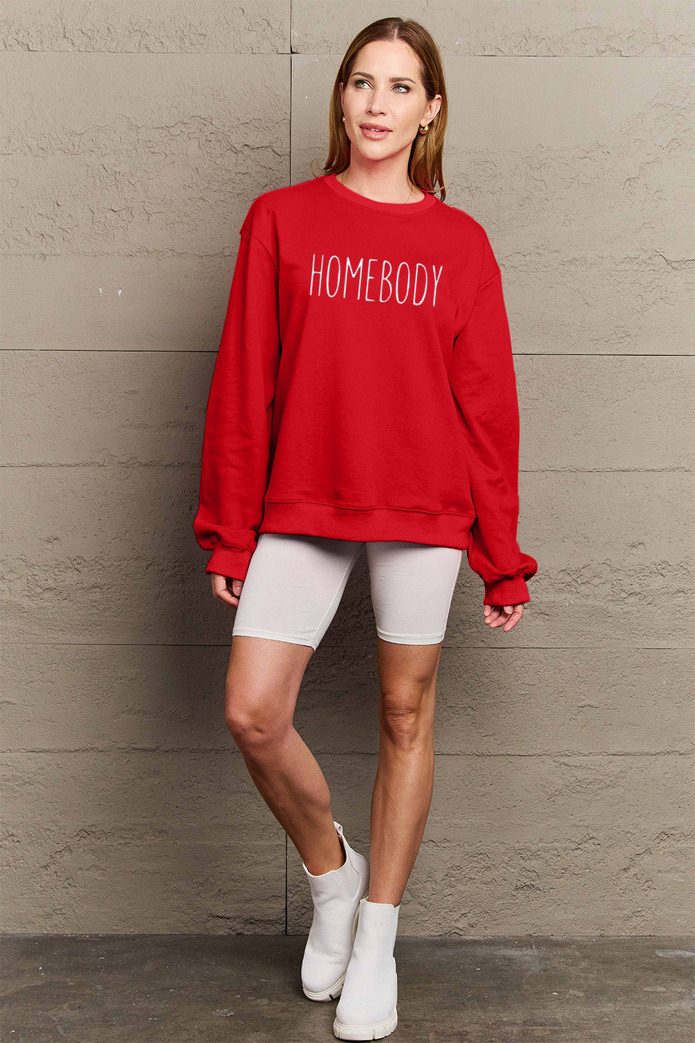 Full Size HOMEBODY Graphic Sweatshirt - Body By J'ne