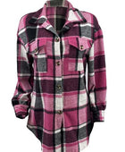 Plaid Button Up Dropped Shoulder Jacket - Body By J'ne