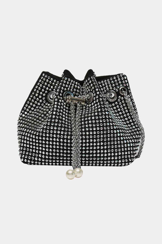 Rhinestone Polyester Bucket Bag - Body By J'ne