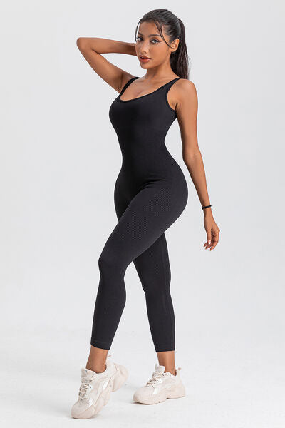 Wide Strap Sleeveless Active Jumpsuit - Body By J'ne