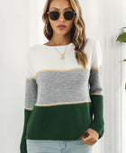 Color Block Horizontal Ribbing Sweater - Body By J'ne