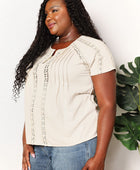 Double Take Crochet Buttoned Short Sleeves Top - Body By J'ne