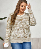 Plus Size Round Neck Long Sleeve Sweater - Body By J'ne