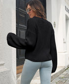 Round Neck Dropped Shoulder Sweater - Body By J'ne