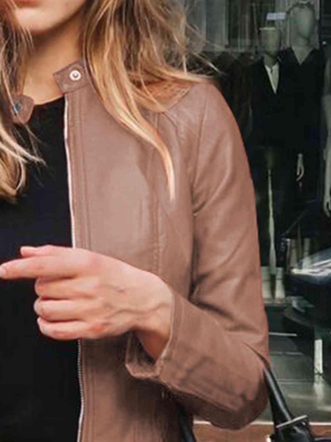 Spontaneous Mock Neck Zip Up Jacket - Body By J'ne