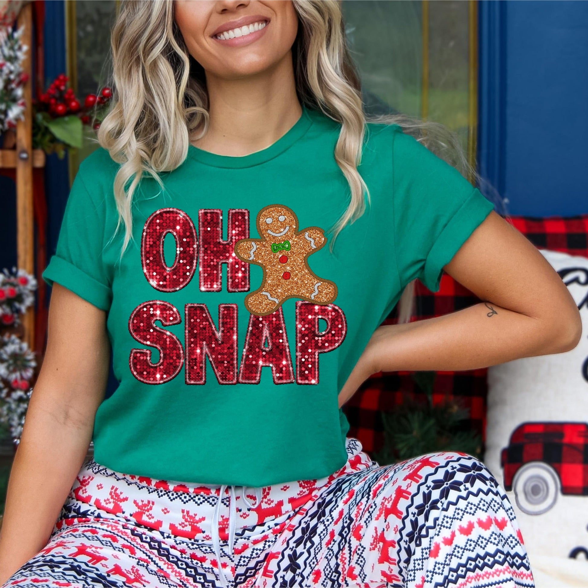 Oh Snap Faux Sequins  Graphic Tee - Body By J'ne