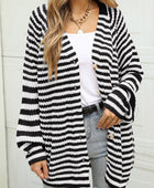 Striped Button Up Long Sleeve Cardigan - Body By J'ne