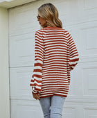 Striped Button Up Long Sleeve Cardigan - Body By J'ne