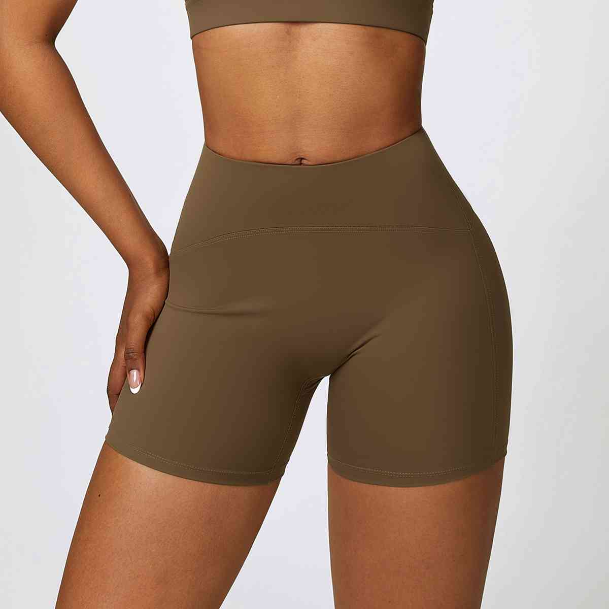 Wide Waistband Slim Fit Sports Shorts - Body By J'ne