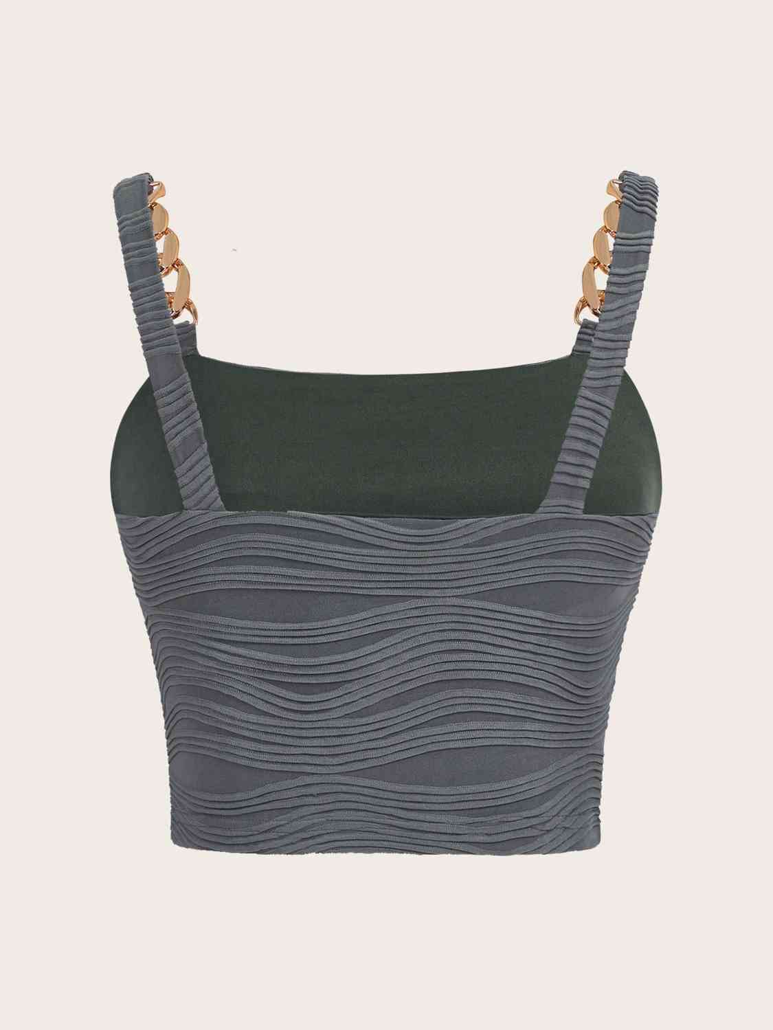 Chain Detail Square Neck Tank - Body By J'ne