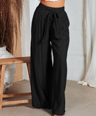 Drawstring Pocketed Wide Leg Pants - Body By J'ne