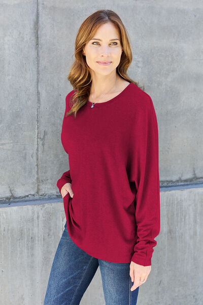 Full Size Round Neck Long Sleeve T-Shirt - Body By J'ne