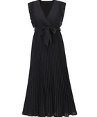 Tied Surplice Cap Sleeve Pleated Dress - Body By J'ne