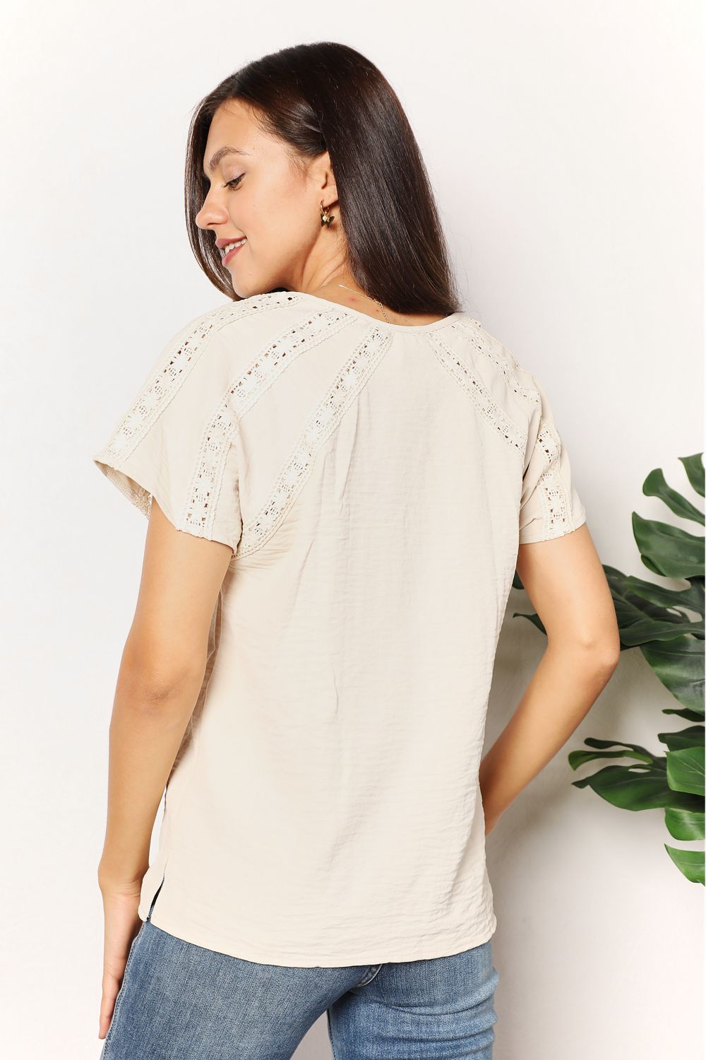 Double Take Crochet Buttoned Short Sleeves Top - Body By J'ne