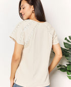 Double Take Crochet Buttoned Short Sleeves Top - Body By J'ne