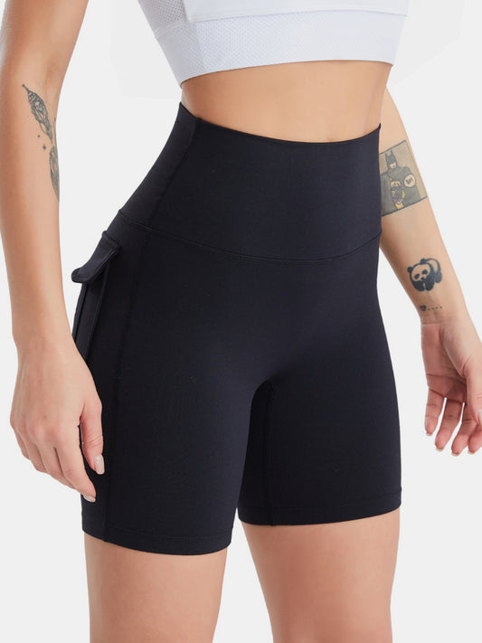 Pocketed High Waist Active Shorts - Body By J'ne