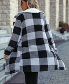 Plaid Open Front Coat with Pockets - Body By J'ne