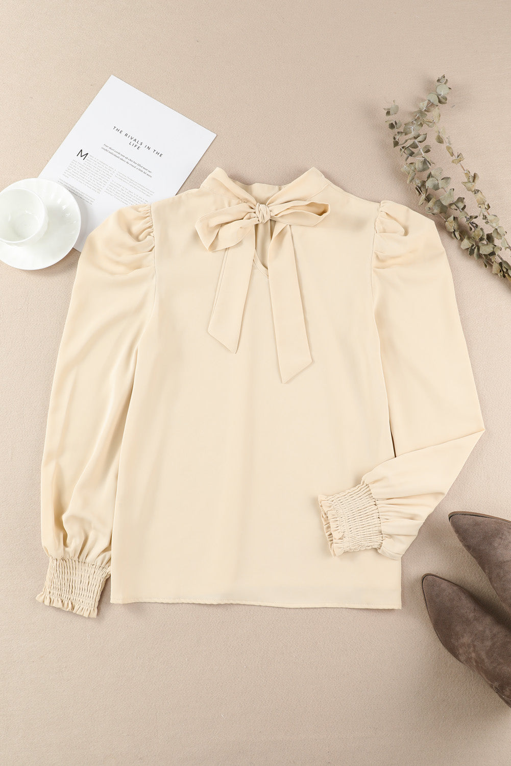 Mock Neck Puff Sleeve Blouse - Body By J'ne