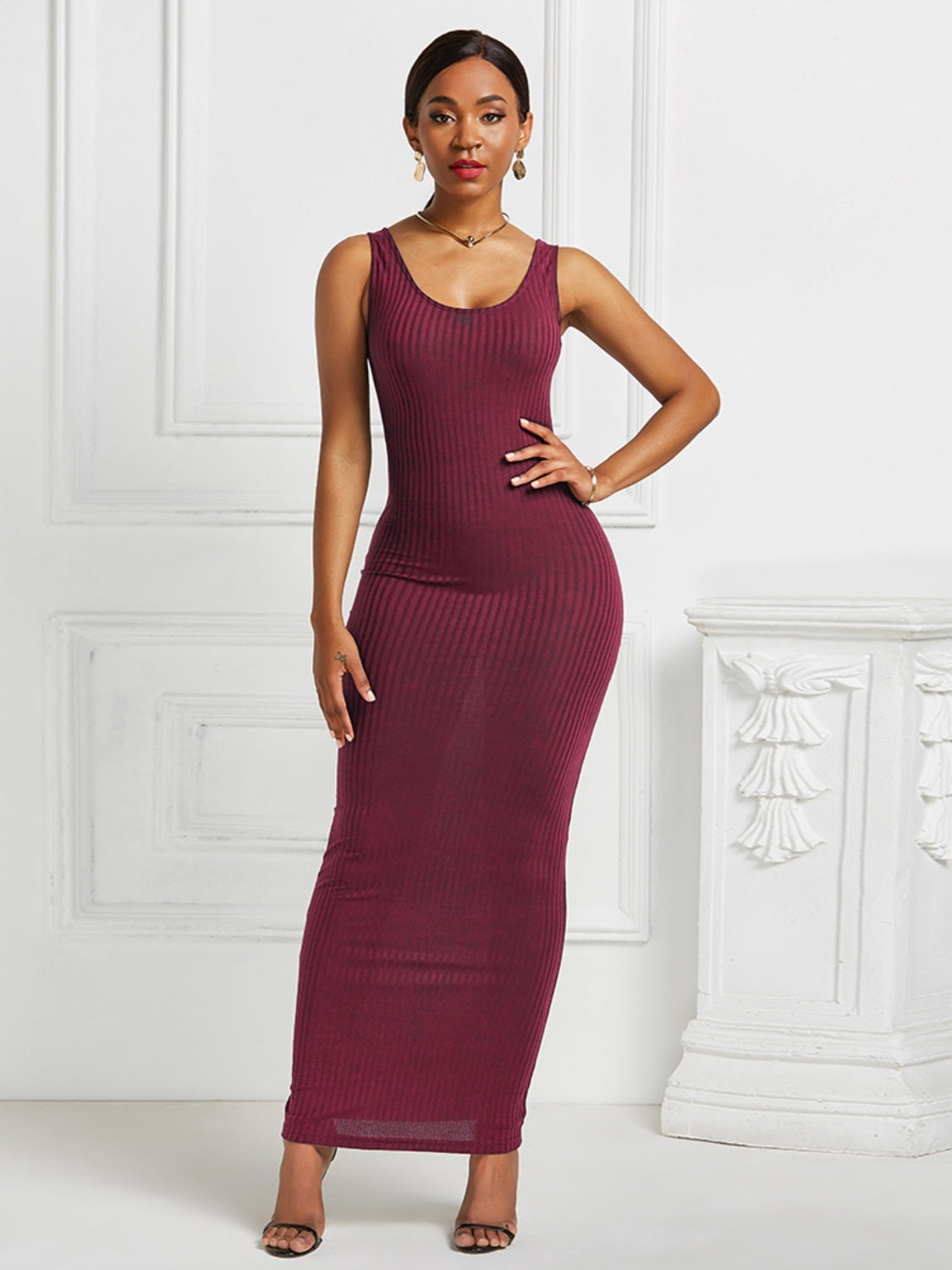 Scoop Neck Wide Strap Maxi Dress - Body By J'ne