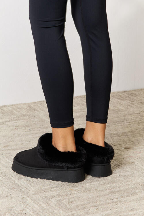 Furry Chunky Platform Ankle Boots - Body By J'ne