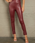 PU High Waist  Straight Pants - Body By J'ne