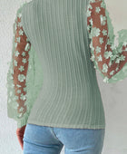 Textured Applique Long Sleeve Blouse - Body By J'ne