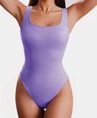 Wide Strap Square Neck Active Bodysuit - Body By J'ne