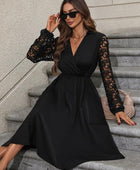 Crochet Long Sleeve Surplice Dress - Body By J'ne