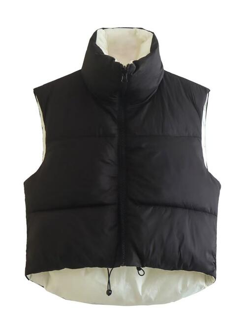 Zip Up Drawstring Reversible Vest - Body By J'ne