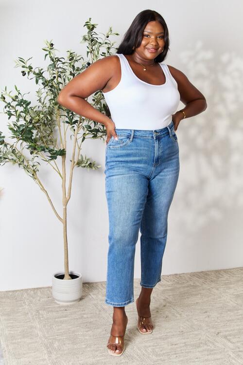 Utopia Full Size High Waist Straight Jeans - Body By J'ne