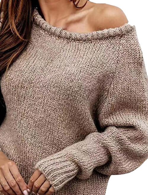 One Shoulder Long Sleeve Sweater - Body By J'ne