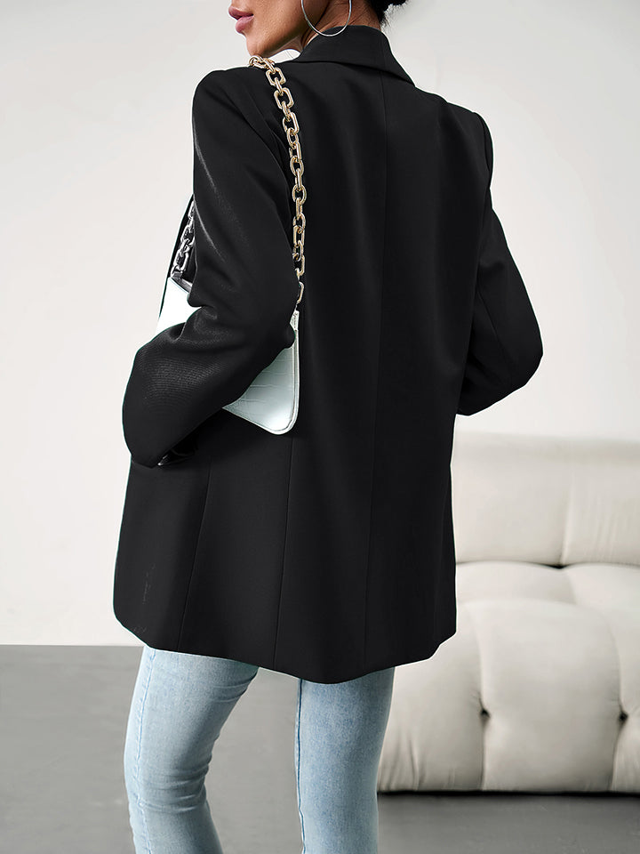 Lapel Collar Long Sleeve Blazer - Body By J'ne
