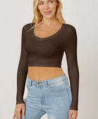 Round Neck Long Sleeve Cropped T-Shirt - Body By J'ne