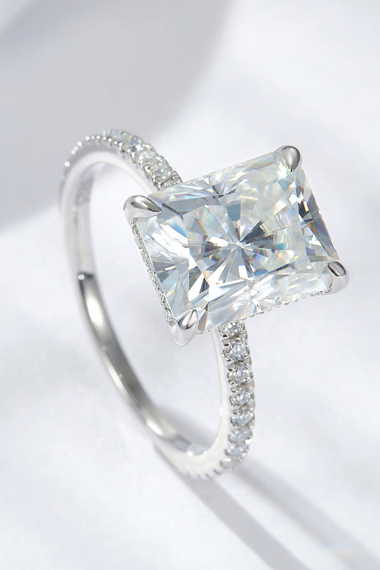 4 Carat Moissanite 4-Prong Side Stone Ring - Body By J'ne