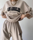 LA Graphic Sweatshirt and Sweatpants Set - Body By J'ne