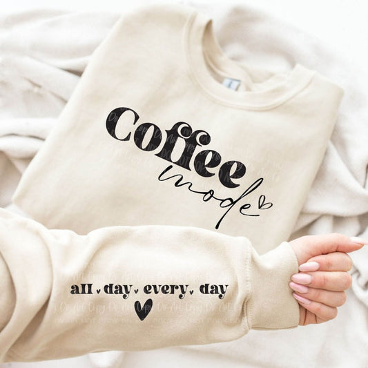 COFFEE MODE With  Sleeve Accent Sweatshirt - Body By J'ne