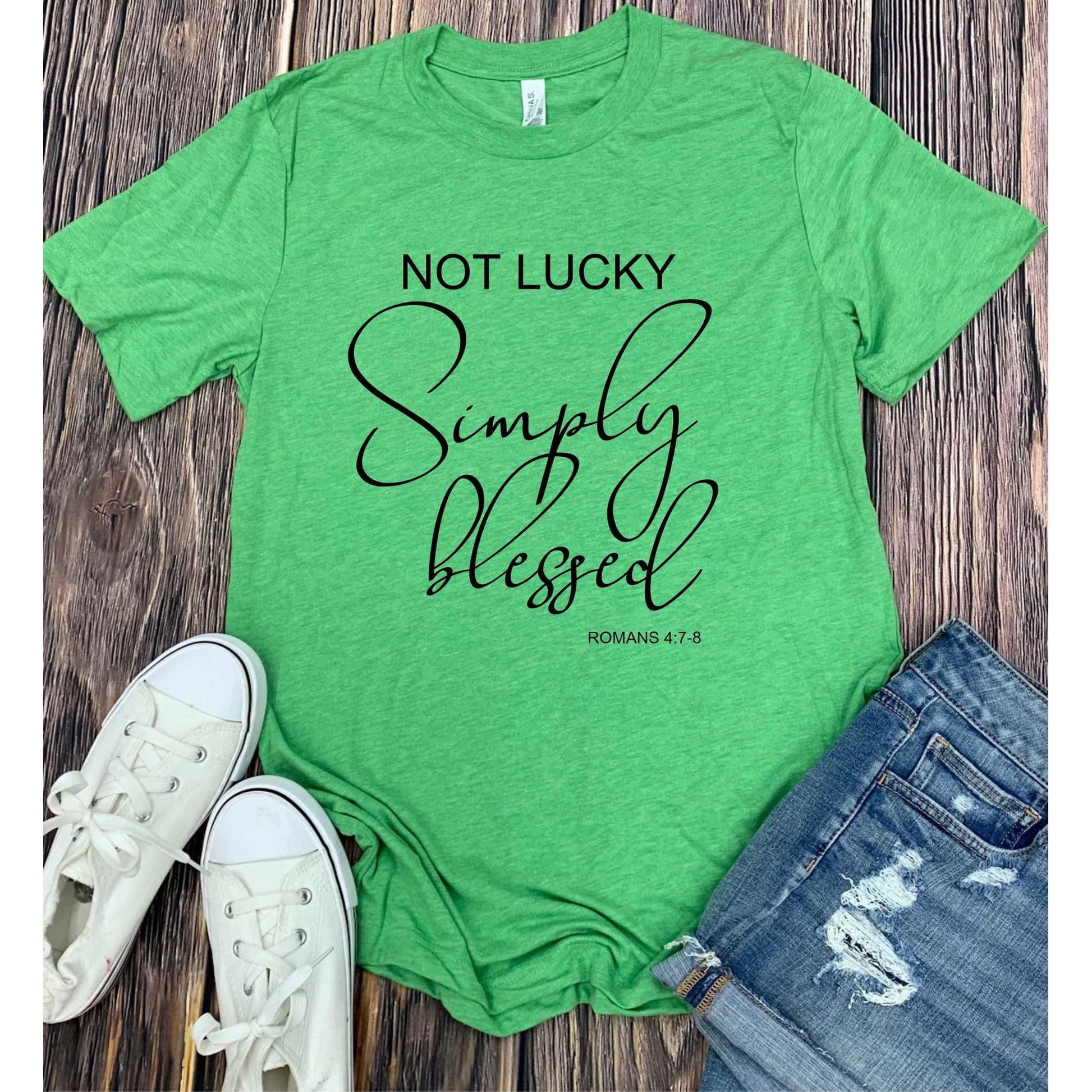 Not Lucky Simply Blessed Graphic Tee - Body By J'ne