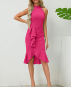 Ruffled Grecian Neck Dress - Body By J'ne