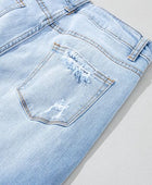 Distressed Raw Hem Jeans with Pockets - Body By J'ne