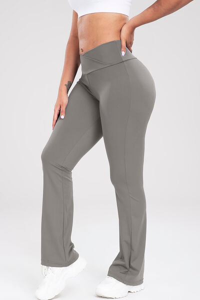 Wide Waistband Bootcut Active Pants - Body By J'ne