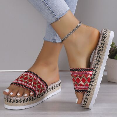 Geometric Weave Platform Sandals - Body By J'ne