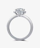 1 Carat Moissanite 925 Sterling Silver Halo Ring - Body By J'ne