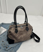 Contrast PU Leather Shoulder Bag - Body By J'ne