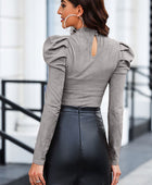 Mock Neck Puff Sleeve Bodysuit - Body By J'ne