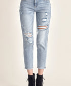 Distressed Slim Cropped Jeans - Body By J'ne
