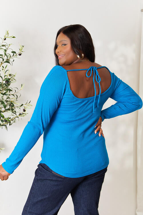 Ribbed Sweetheart Neck Knit Top - Body By J'ne