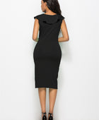 Ruched Ruffled Cap Sleeve Dress - Body By J'ne