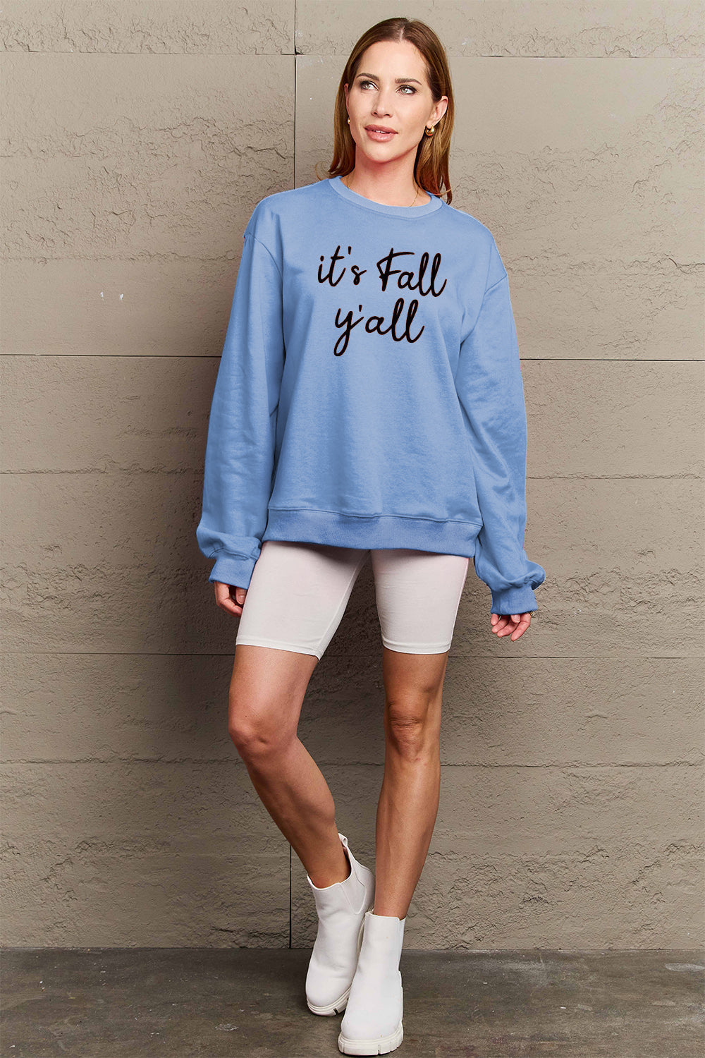 Full Size IT'S FALL Y'ALL Graphic Sweatshirt - Body By J'ne