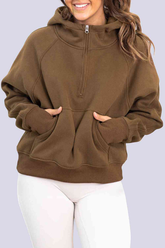 Half-Zip Long Sleeve Hoodie - Body By J'ne