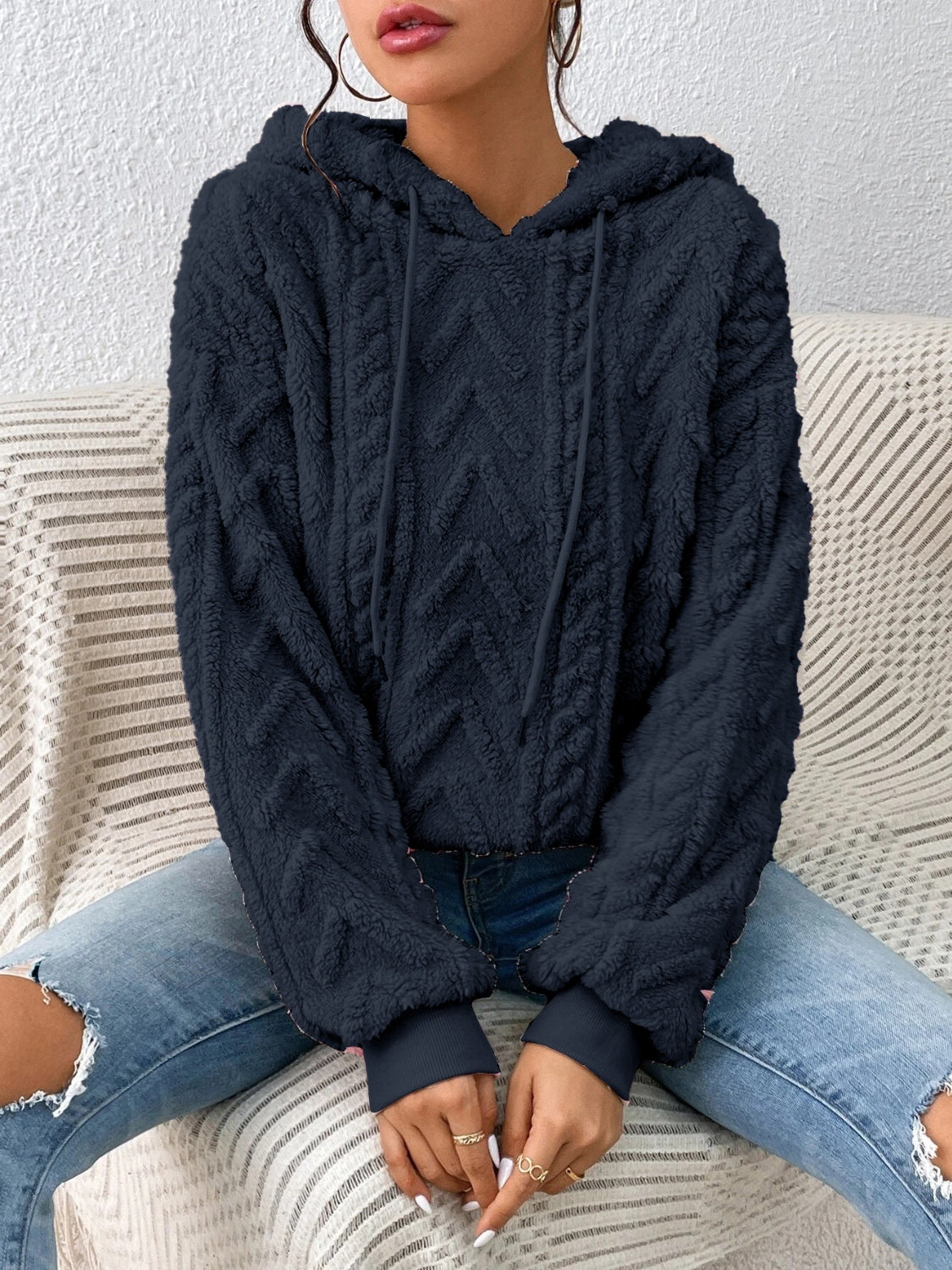 Drawstring Long Sleeve Hoodie - Body By J'ne